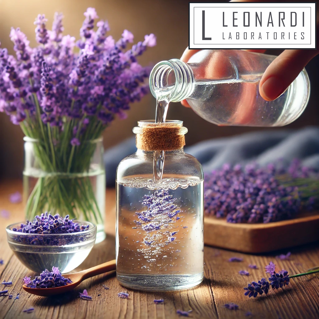 Lavender Floral Water 100ml being poured